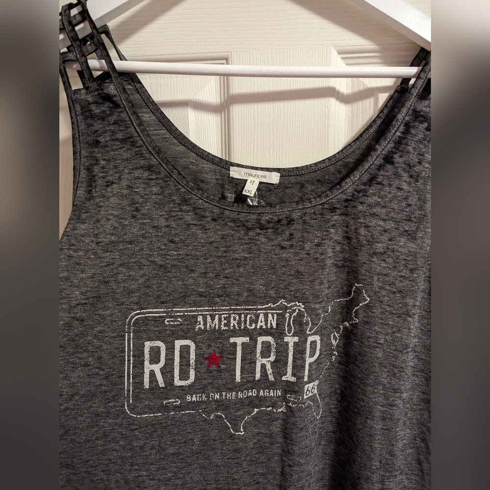 Maurices Road trip sleeveless grey road trip Tshirt size XXL - Picture 3 of 7